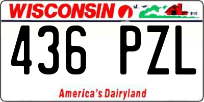 WI license plate 436PZL