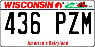 WI license plate 436PZM