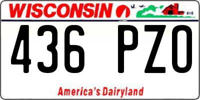 WI license plate 436PZO