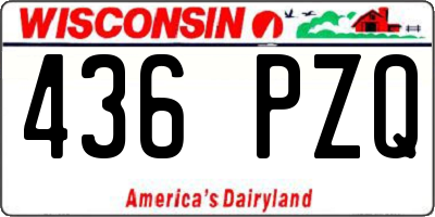 WI license plate 436PZQ