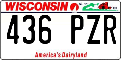 WI license plate 436PZR