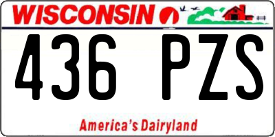 WI license plate 436PZS