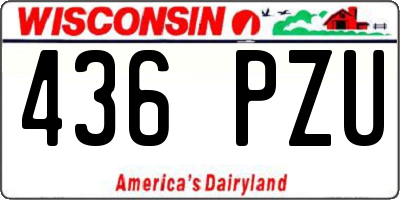 WI license plate 436PZU