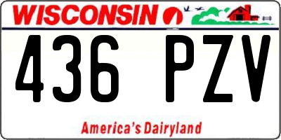 WI license plate 436PZV