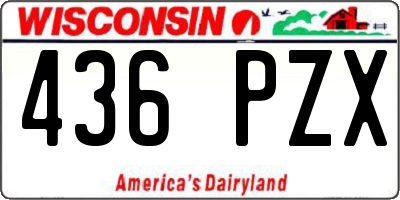 WI license plate 436PZX