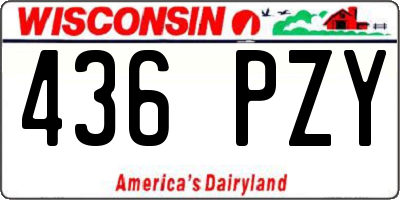 WI license plate 436PZY