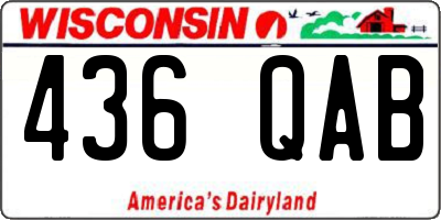 WI license plate 436QAB