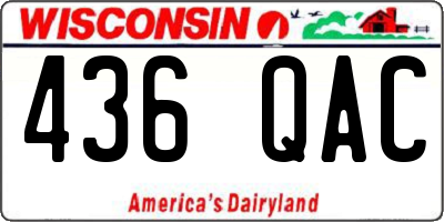 WI license plate 436QAC