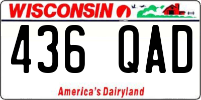 WI license plate 436QAD