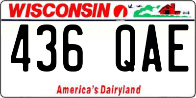 WI license plate 436QAE