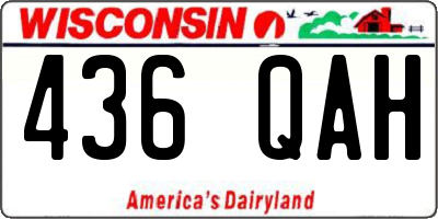 WI license plate 436QAH