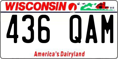 WI license plate 436QAM