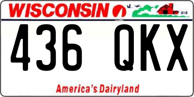 WI license plate 436QKX