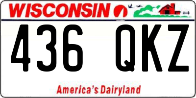 WI license plate 436QKZ