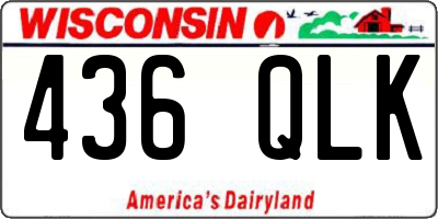 WI license plate 436QLK