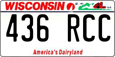 WI license plate 436RCC