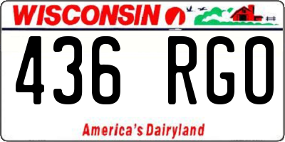 WI license plate 436RGO