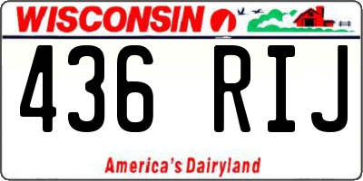 WI license plate 436RIJ