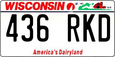 WI license plate 436RKD