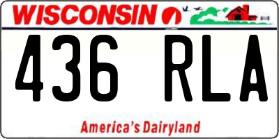 WI license plate 436RLA