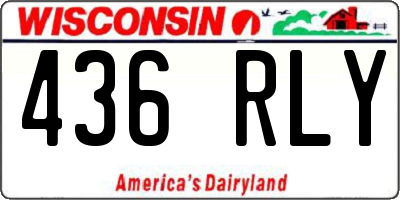 WI license plate 436RLY