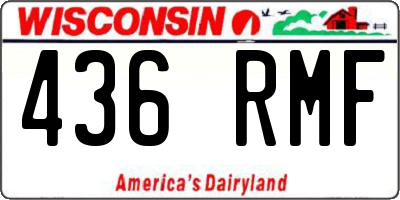 WI license plate 436RMF