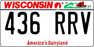 WI license plate 436RRV