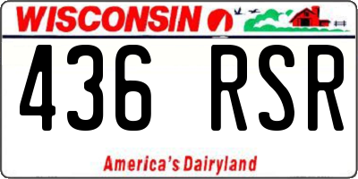 WI license plate 436RSR