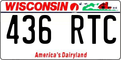 WI license plate 436RTC
