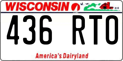 WI license plate 436RTO