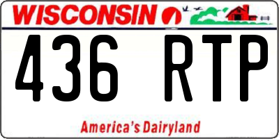 WI license plate 436RTP