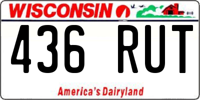 WI license plate 436RUT