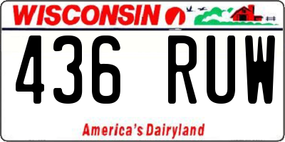 WI license plate 436RUW