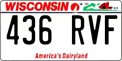 WI license plate 436RVF