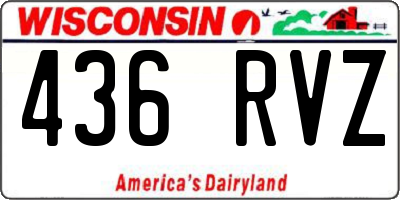 WI license plate 436RVZ