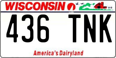 WI license plate 436TNK