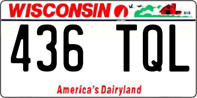 WI license plate 436TQL