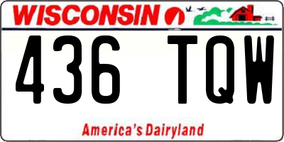 WI license plate 436TQW