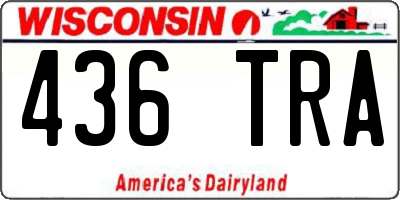 WI license plate 436TRA