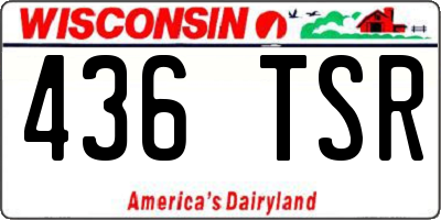 WI license plate 436TSR