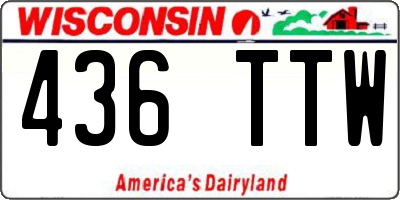 WI license plate 436TTW