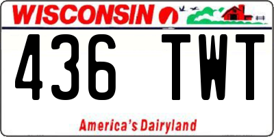 WI license plate 436TWT