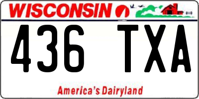 WI license plate 436TXA