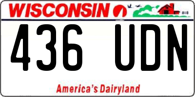 WI license plate 436UDN