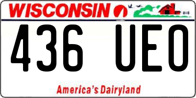 WI license plate 436UEO