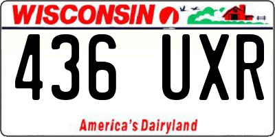 WI license plate 436UXR