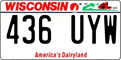 WI license plate 436UYW