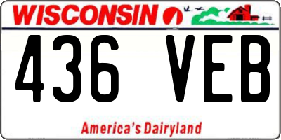 WI license plate 436VEB