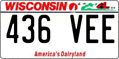 WI license plate 436VEE