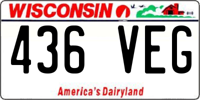 WI license plate 436VEG